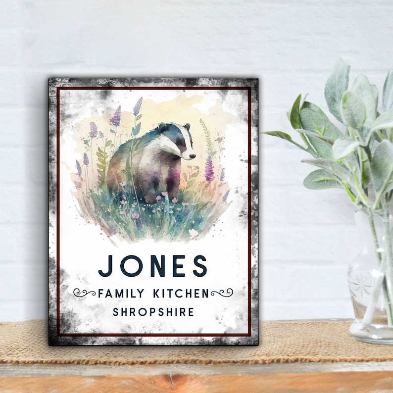 Personalised Retro Farmhouse Kitchen Badger Metal Wall Sign WS01 - Etsy