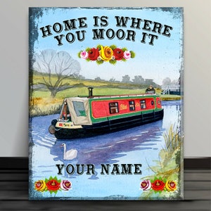 Personalised Canal Barge Narrowboat Metal sign vintage RS572