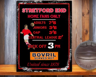 Manchester Utd Football Fans Vintage Metal Sign EB18