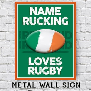 Personalised  Ireland   Rugby Fans Add your Name Bar Mancave  club office   Metal wall sign Rwc06