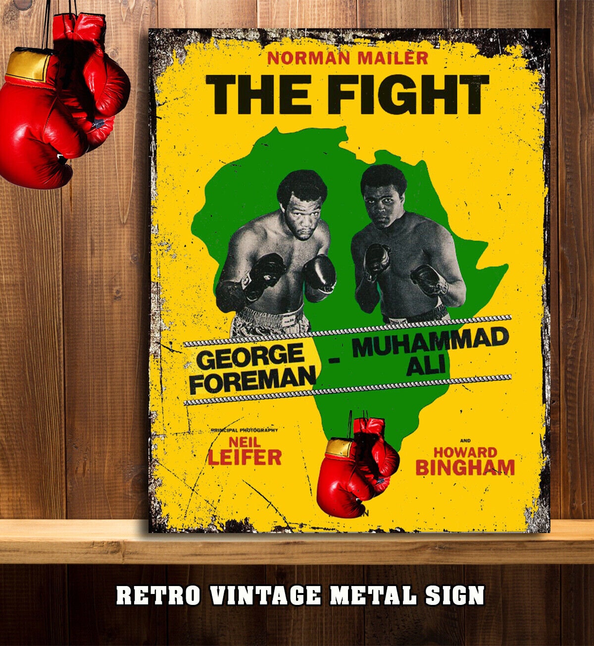 Ali V Foreman Rumble in the Jungle Boxing Metal Wall Sign Poster