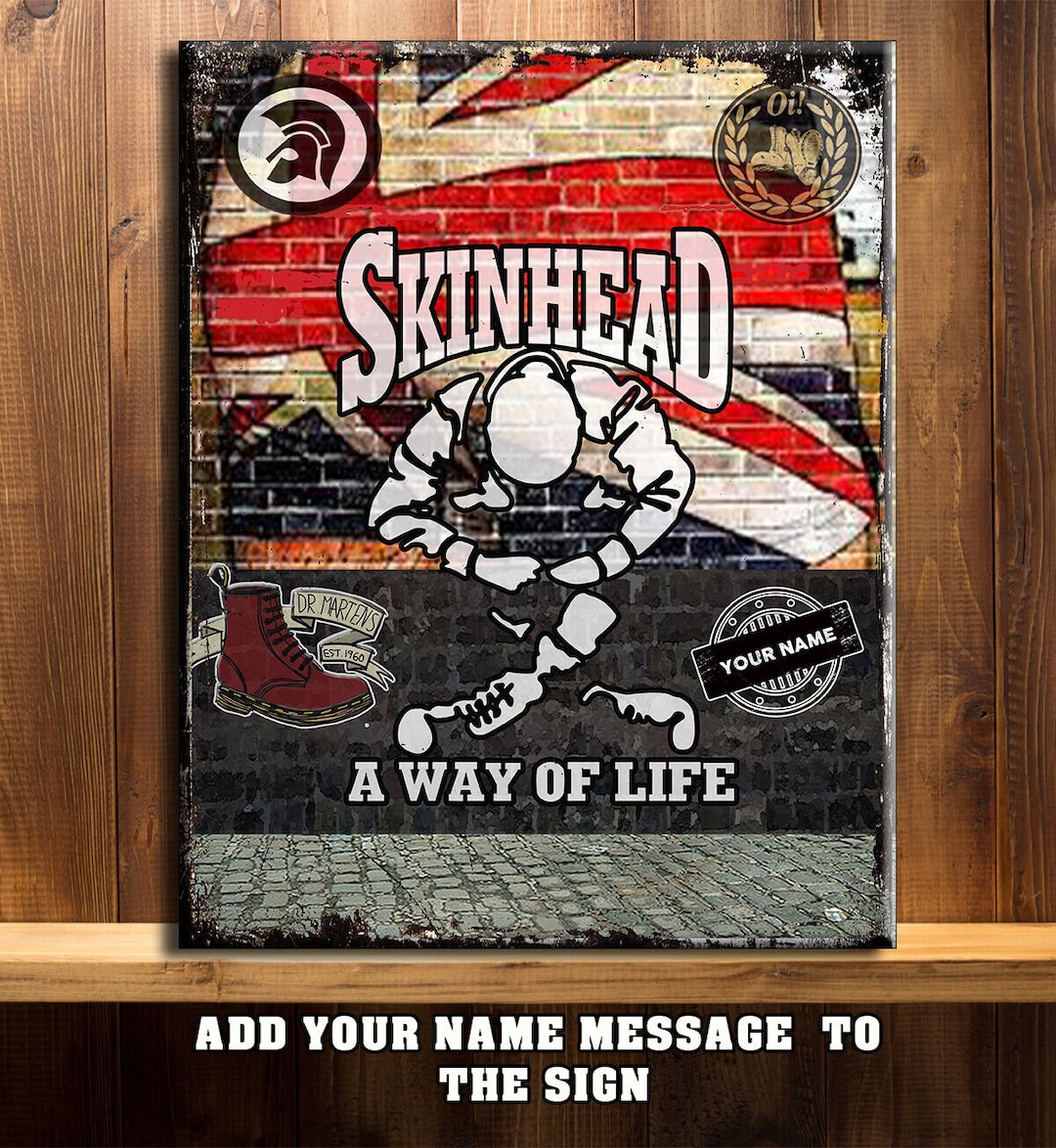 Personalised Skinhead Ska Mod Rude Boy Retro Metal Sign Man Cave
