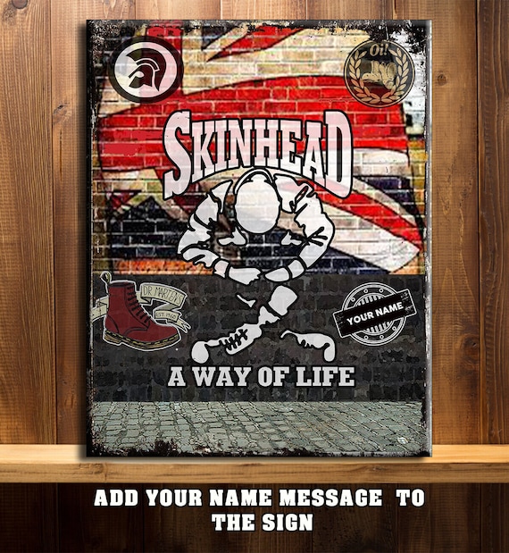 Personalised Skinhead Ska Mod Rude Boy Retro Metal Sign Man Cave