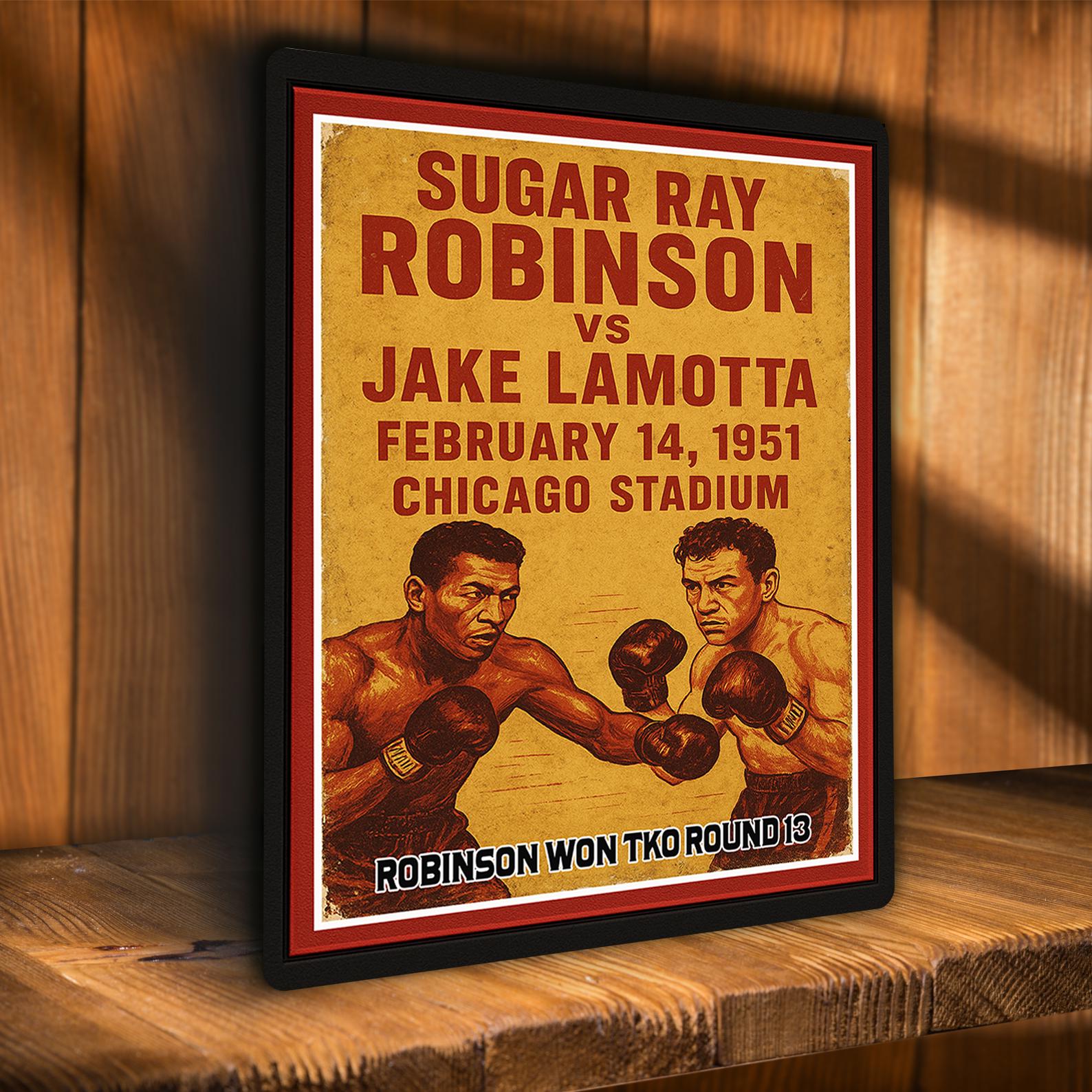 ROBINSON V LEMOTTA Boxing Fight Gym Club Metal Wall Sign Rumble In The Jungle Vintage Retro Plaque Mens Birthday Gift Gym Fitness BOX19