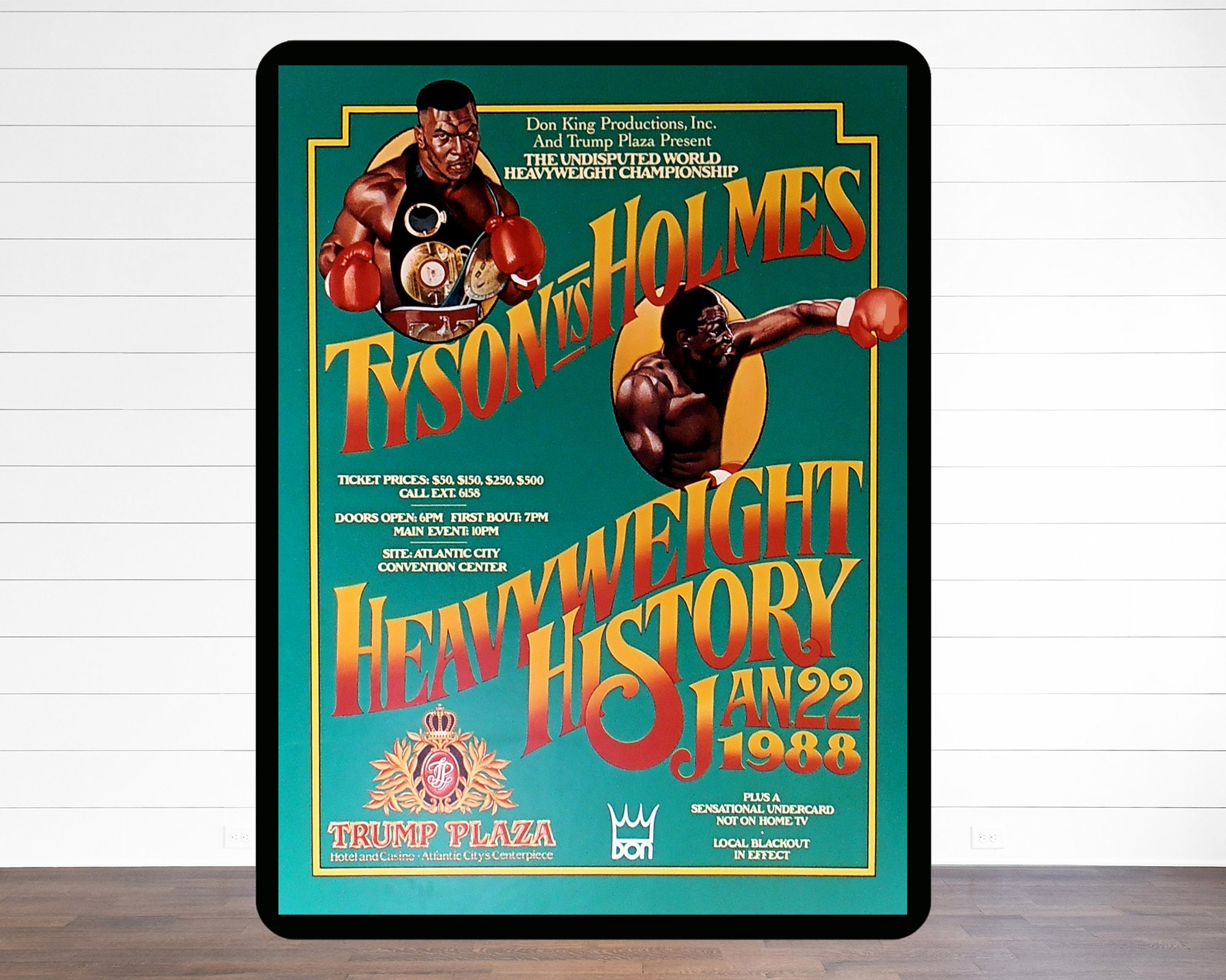 Mike Tyson V Larry Holmes Fight Boxing Metal Wall Sign Poster