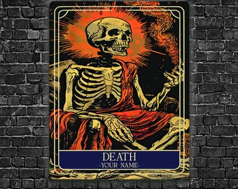 Personalised Death Tarot Sign Oracle Hanging Metal Wall Plaque