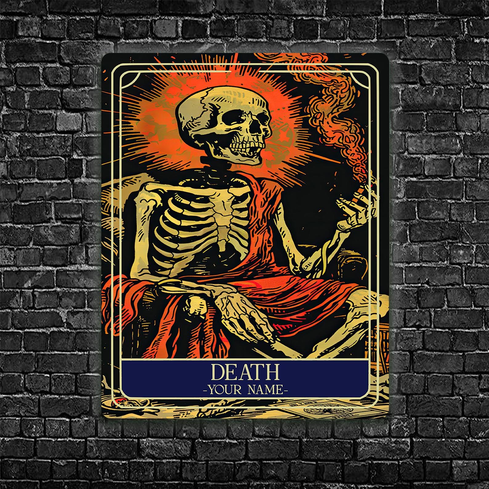 Personalised Death Tarot Sign Oracle Hanging Metal Wall Plaque