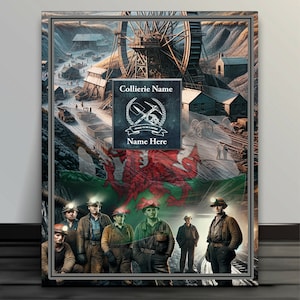 Personalised Welsh Miners Pit Colliery  Wales Workers Coal Fields vintage Metal Sign  RSR 2