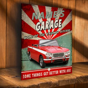 Personalised Triumph Vitesse  Metal wall sign garage classic retro sign RS191