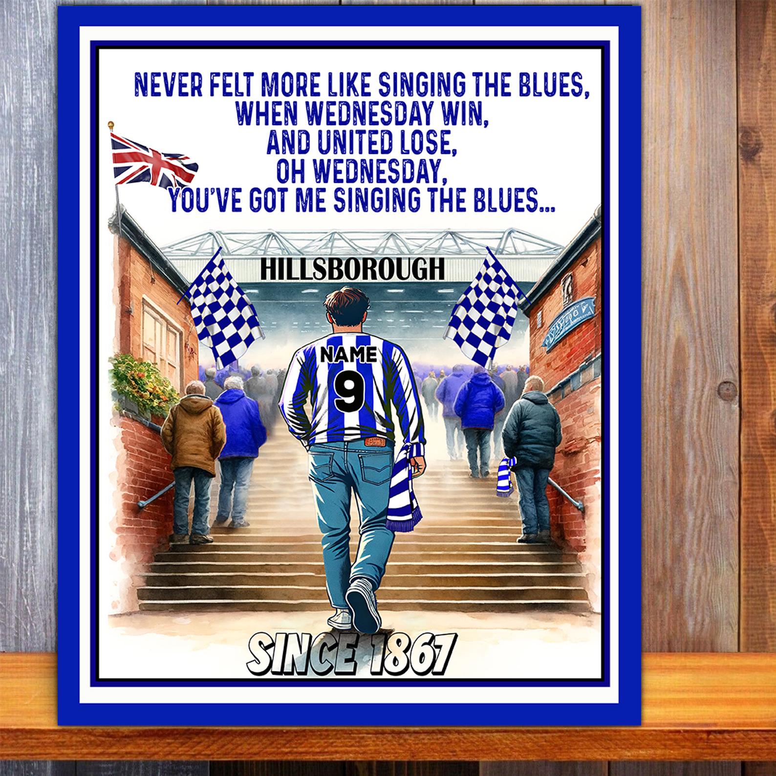 Personalised Sheffield Wednesday United Football Fans Stadium