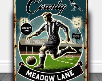 PERSONALISED Notts County Football Fans Nostalgia Vintage Bar Man Cave  Retro Metal Sign RNV14
