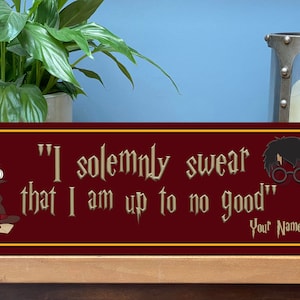 Personalised  Wizard Harry quote add your name magic vintage retro  wooden plaque HP3