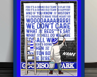 Personalised Everton football fans song anthem Billboard add your name Metal Wall Sign BB5