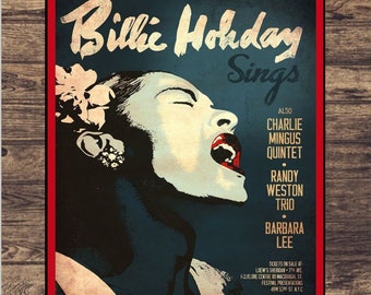 Billie Holiday Jazz Music Iconic Poster Shed Home Retro Metal Wall