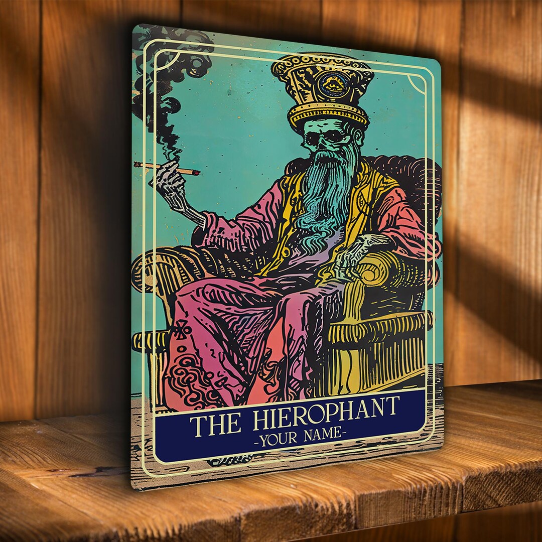 Personalised the Hierophant Tarot Sign Oracle Hanging Metal Wall