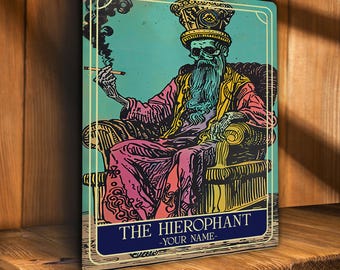 Personalised the Hierophant Tarot Sign Oracle Hanging Metal Wall