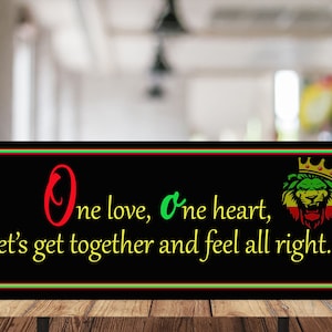 Bob Marley Lyric song One Love Retro Sign Reggae music sign plaque en bois SR01