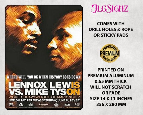 Lennox Lewis V Mike Tyson Fight Boxing Metal Wall Sign Poster