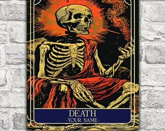 Personalised Death Tarot Sign Oracle Hanging Metal Wall Plaque