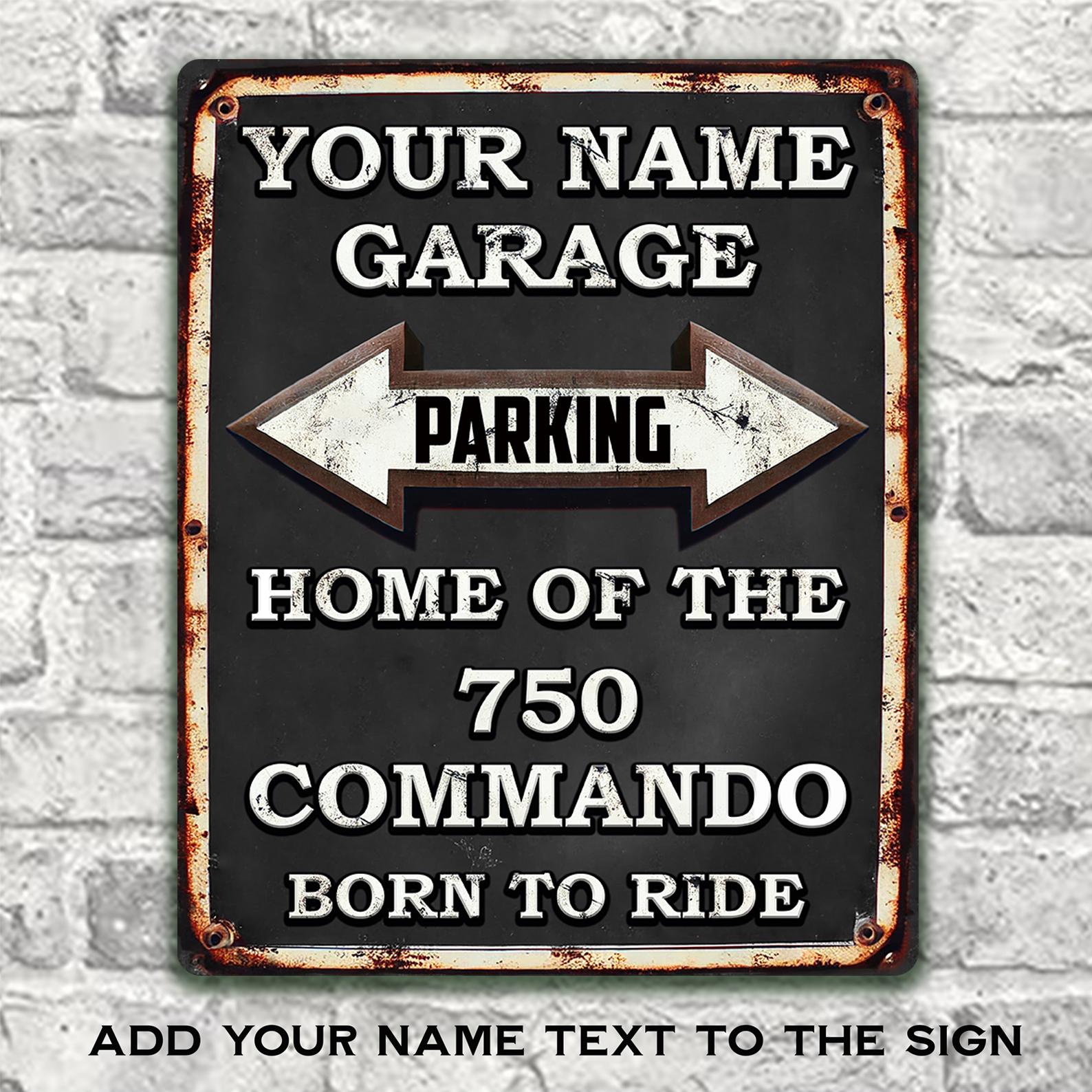 Commando Building Sign NORTON 750 COMMANDO Parking Sign Personalised Motorcycle Garage Wall ...