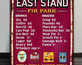 Motherwell Football Vintage Snack Bar Terrace Sign Metal Wall Plaque Retro Dad Birthday Concession Stand Gift RBS37