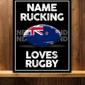 Personalised New Zealand  Rugby Fans Add your Name Bar Mancave  club office   Metal wall sign Rwc08
