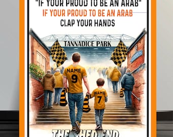 Personalised Dundee United  Football Fans  Father & Son Stadium Artwork  Add your Name Retro vintage  metal  wall sign FF09