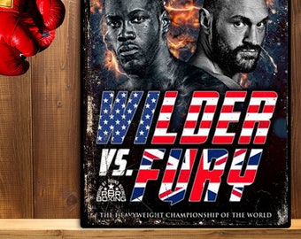 Tyson Fury V Dontay Wilder Fight Boxing metal wall sign poster RS426