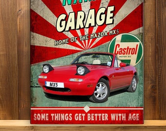 Personalised Mazda MX5 metal sign garage workshop mancave CS20