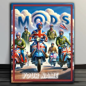 Personalised Scooter Mod Lambretta Vespa  Ska Retro vintage  metal  wall sign RRSC6