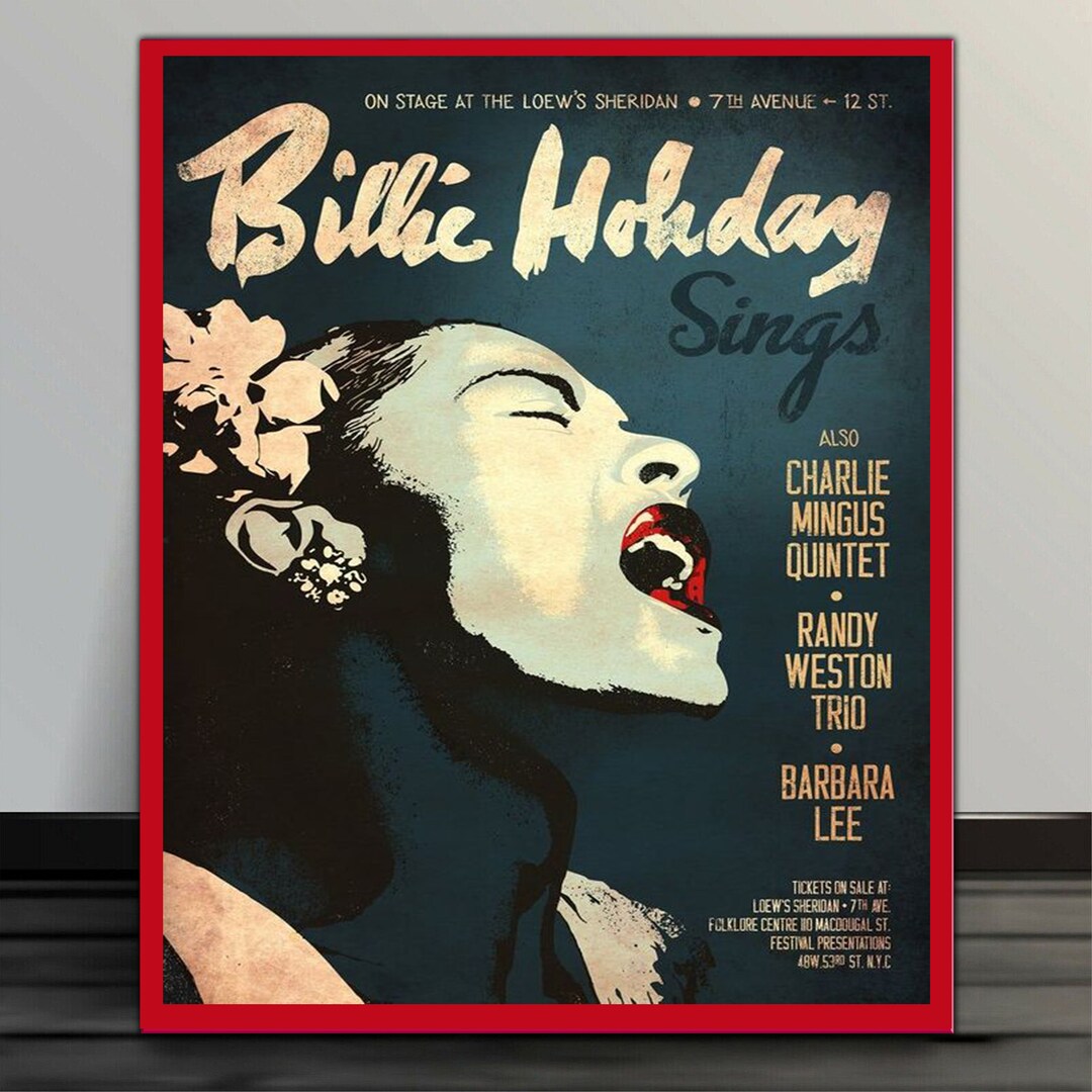Billie Holiday Jazz Music Iconic Poster Shed Home Retro Metal Wall