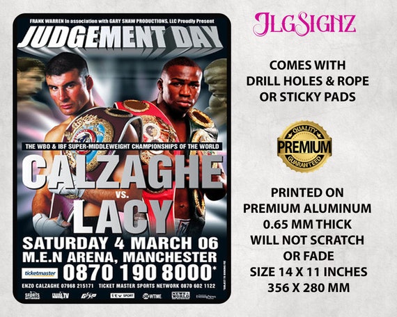 Joe Calzaghe V Lacy Fight Boxing Metal Wall Sign Poster RS247 - Etsy