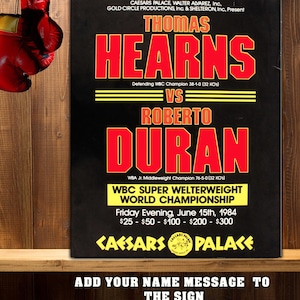 Hearns v Duran Fight Boxing Metal Wall Sign Poster RS1236