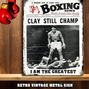 Cartel metálico de pared &quot;Soy el mejor boxeador&quot; de Muhammad Ali Cassius Clay RS409