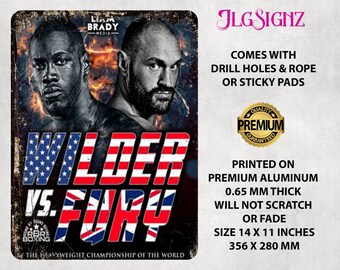 Tyson Fury V Dontay Wilder Fight Boxing Metal Wall Sign Poster