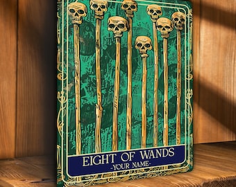 Personalised Eight of Wands Tarot Sign Oracle Hanging Metal Wall