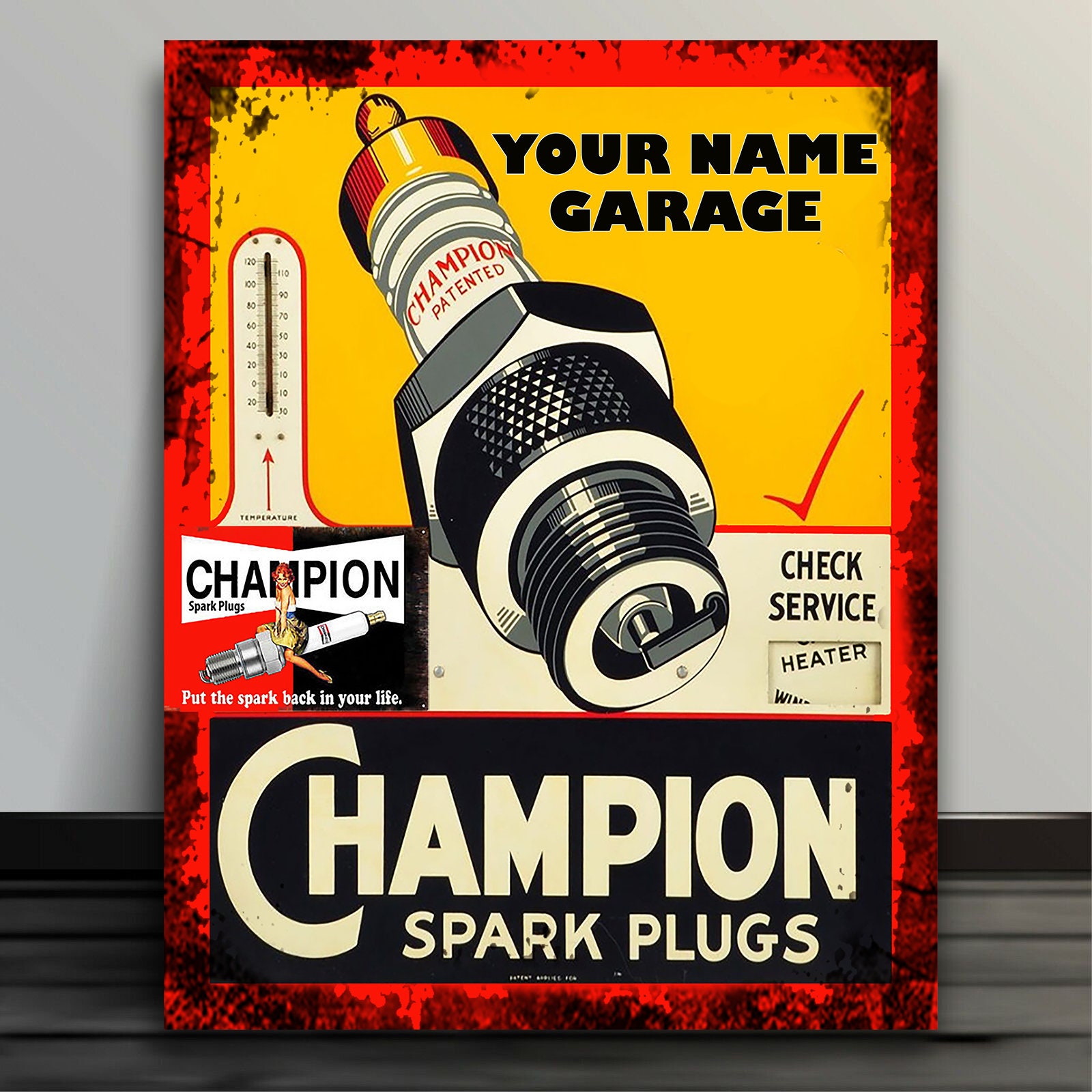Mack　CHAMPION spark plug vintage ポスター Mack CHAMPION spark plug vintage ポスター Mack CHAMPION spark plug