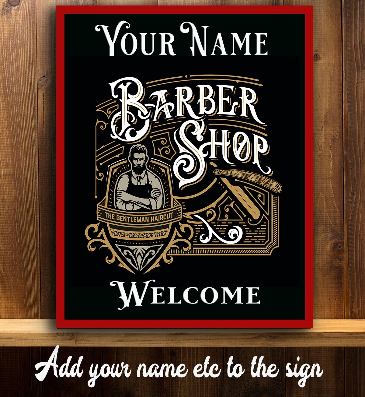 No.34アメリカンbarberポスター額縁有リーゼント 0014b5b441336d5c56b5137eb161be