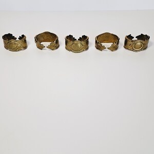 Vintage Brass Napkin Rings, Set 5