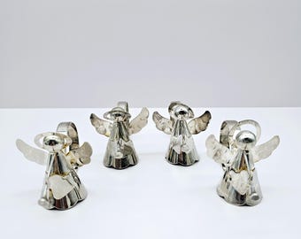 Vintage Silver Plate Angel Napkin Ring Set