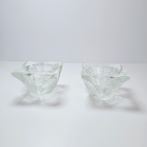 Vintage Indiana Glass Tulip Blumenkerzenhalter, Paar