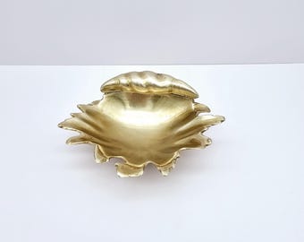 Vintage Brass Seashell Dish