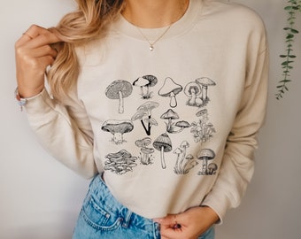 Sweat-shirt aux champignons | Sweat-shirt Crewneck | Sweat-shirt esthétique | Sweat-shirt tendance | Vêtements champignons | Amateur de champignons | Sweat-shirt confortable