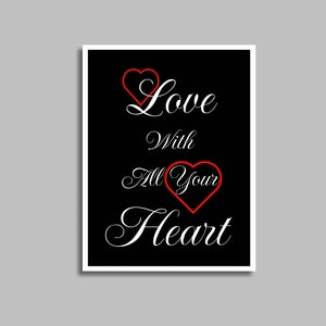 Black And White Print Love Quote, Inspirational Quote, Love Print, Bedroom Wall Art, Minimalist Poster, Typography Wall Art, Printable sign