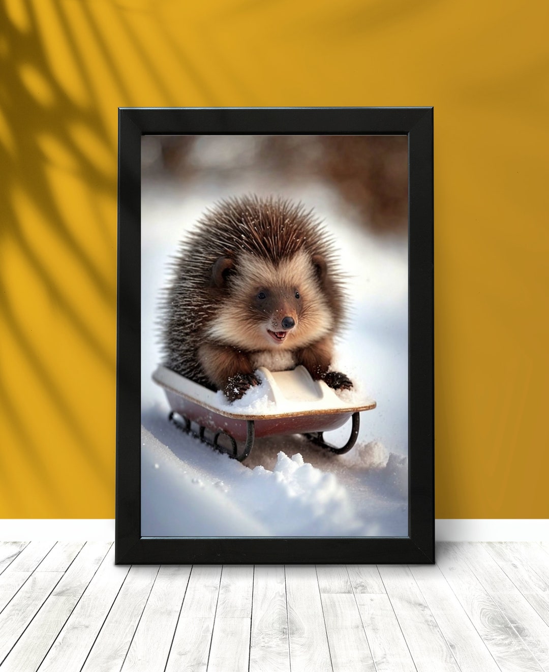 Porcupine Print, Animals in Snow, Baby Animal Wall Art, Funny Animal