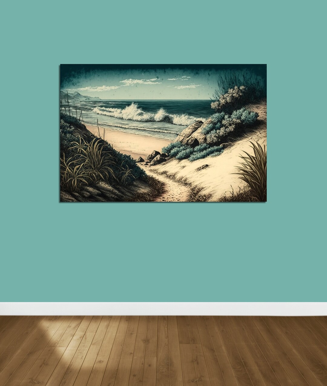 Vintage Looking Wall Art, Seaside Wall Art, Coastal Seaside Poster
