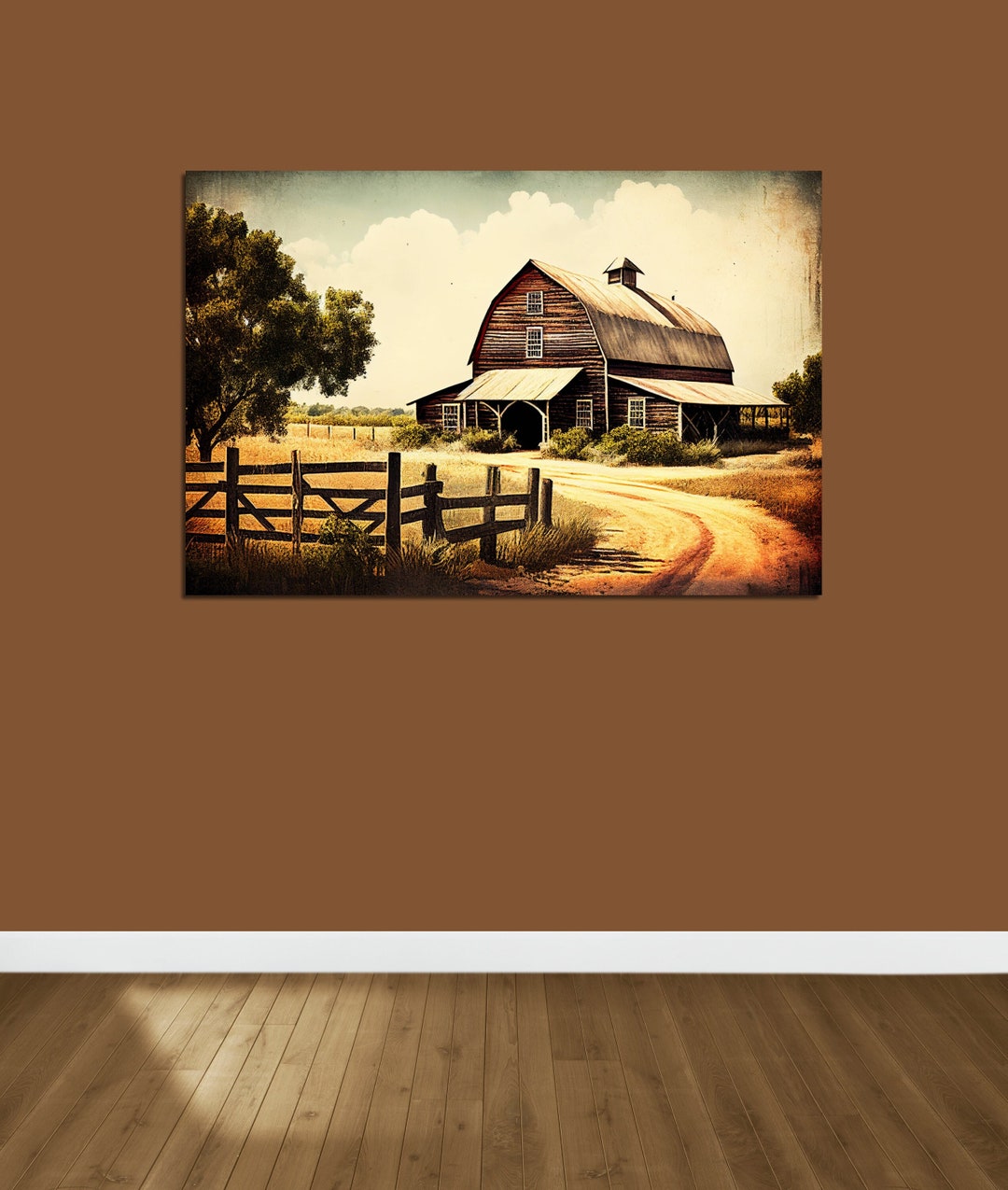 Vintage Looking Wall Art, Rustic Barn Print, Barn Poster, Antique Style ...