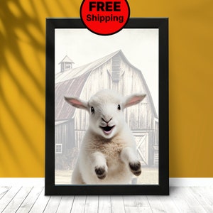 Baby Lamb Print, Baby Animal Wall Art, Farm Animal Nursery Prints, Farm Life, Baby Animal Prints, Nursery Decor, Kids Room, Giclée Art Print