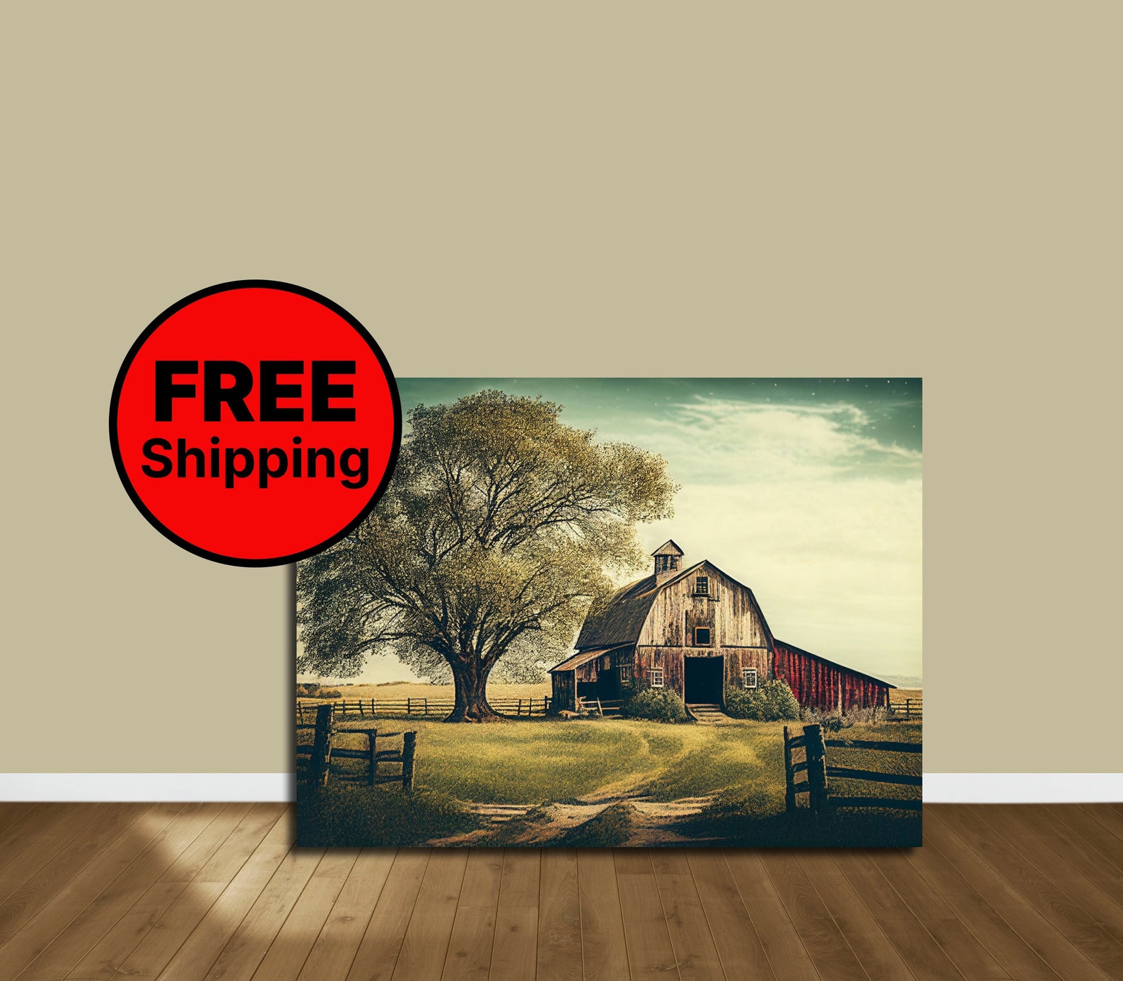 Vintage Looking Wall Art, Rustic Barn Print, Barn Poster, Antique Style ...
