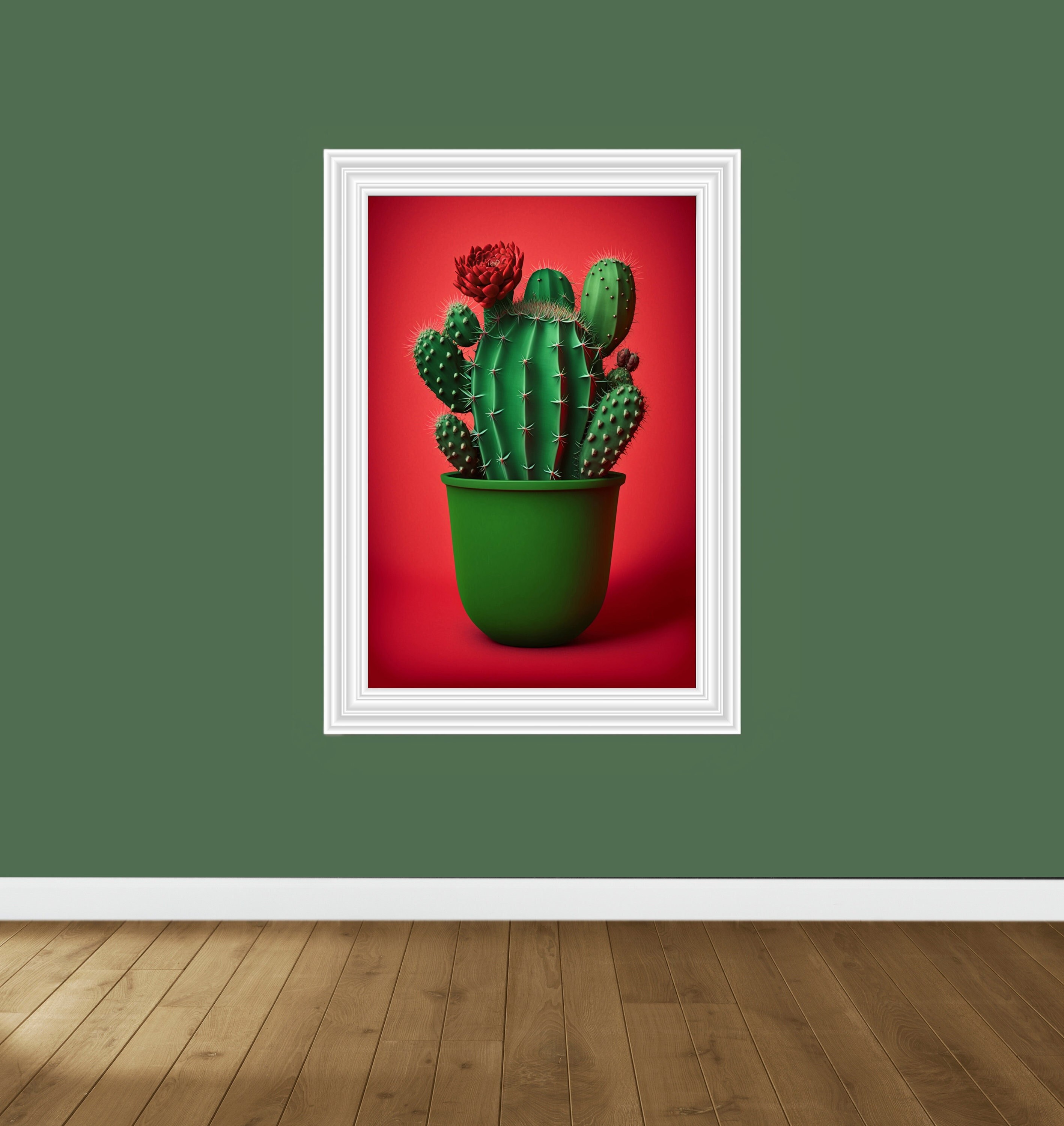 Hellgrüner Holz Kaktus - Deko Basteln 3-50cm